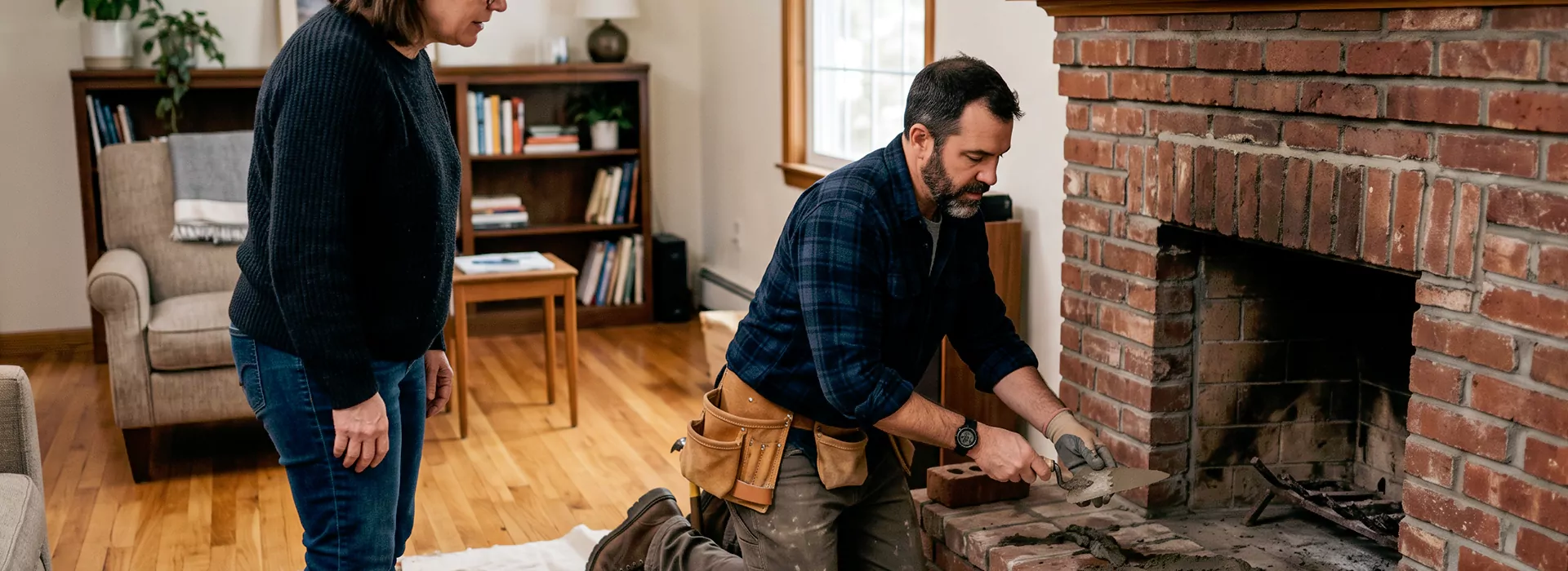 Brick Fireplace Repair in Schertz