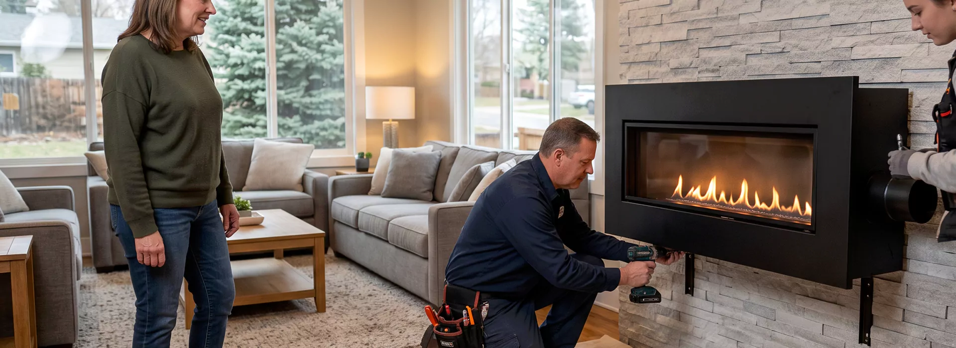 Floating Fireplace Installation Schertz, TX