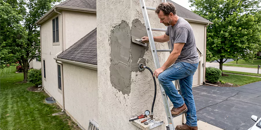 Gas and Stucco Chimney Repair Schertz