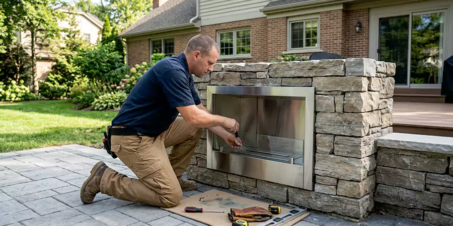 Outdoor Ethanol Fireplace Installation Schertz