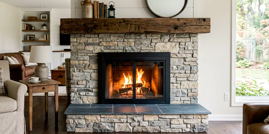 Modern and Farmhouse Fireplace Makeover Schertz