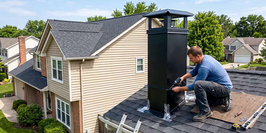 Prefab Chimney Chase Installation Schertz